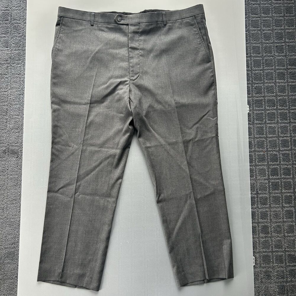 Men’s Kenneth Cole Awearness Size 42 Heather Gray Wool Dress Pants Businesswear